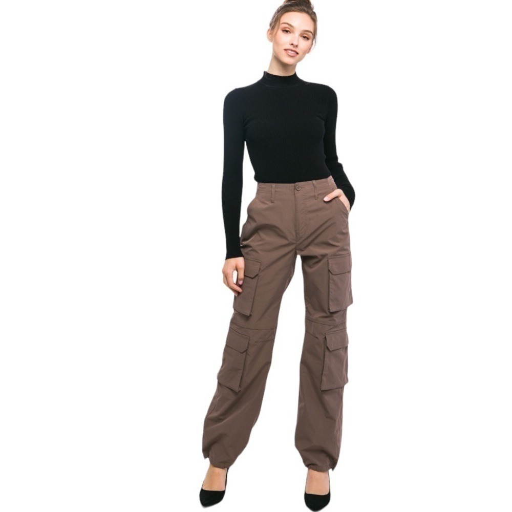 Womens Size Large Truffle‎ Brown Parachute Pants Long NWT